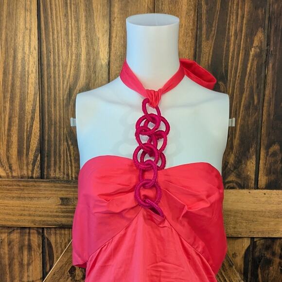 NWT Alden Adair size Medium Fringe Shoshana Dress in pink begonia color - Picture 4 of 8